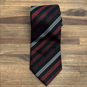 Stafford Black and Red Striped Tie